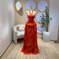 Printed Sleeveless Halter Neck Open Back Pleated Resort Maxi Dress