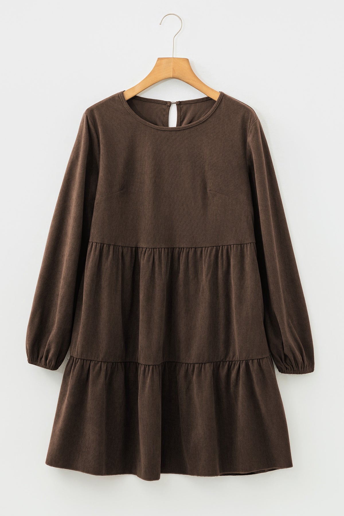 Mist Green Lantern Sleeve Tiered Mini Dress