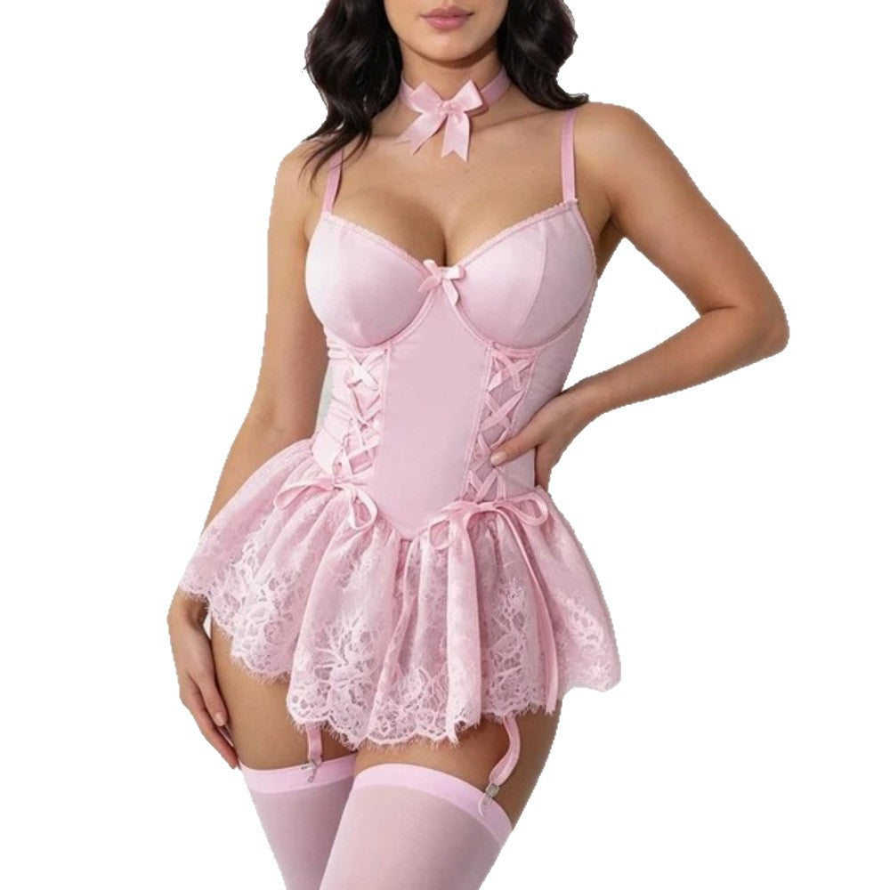 Women's Lace Push-Up Shapewear Bodysuit  Sexy Lingerie Set with Lift Support