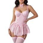 Women's Lace Push-Up Shapewear Bodysuit  Sexy Lingerie Set with Lift Support