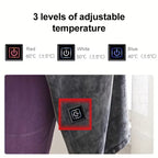 Coral Velvet Heated Blanket Shawl – USB Fast Heating, 3 Levels, 8 Heating Areas, Wearable Heating Mat for Home