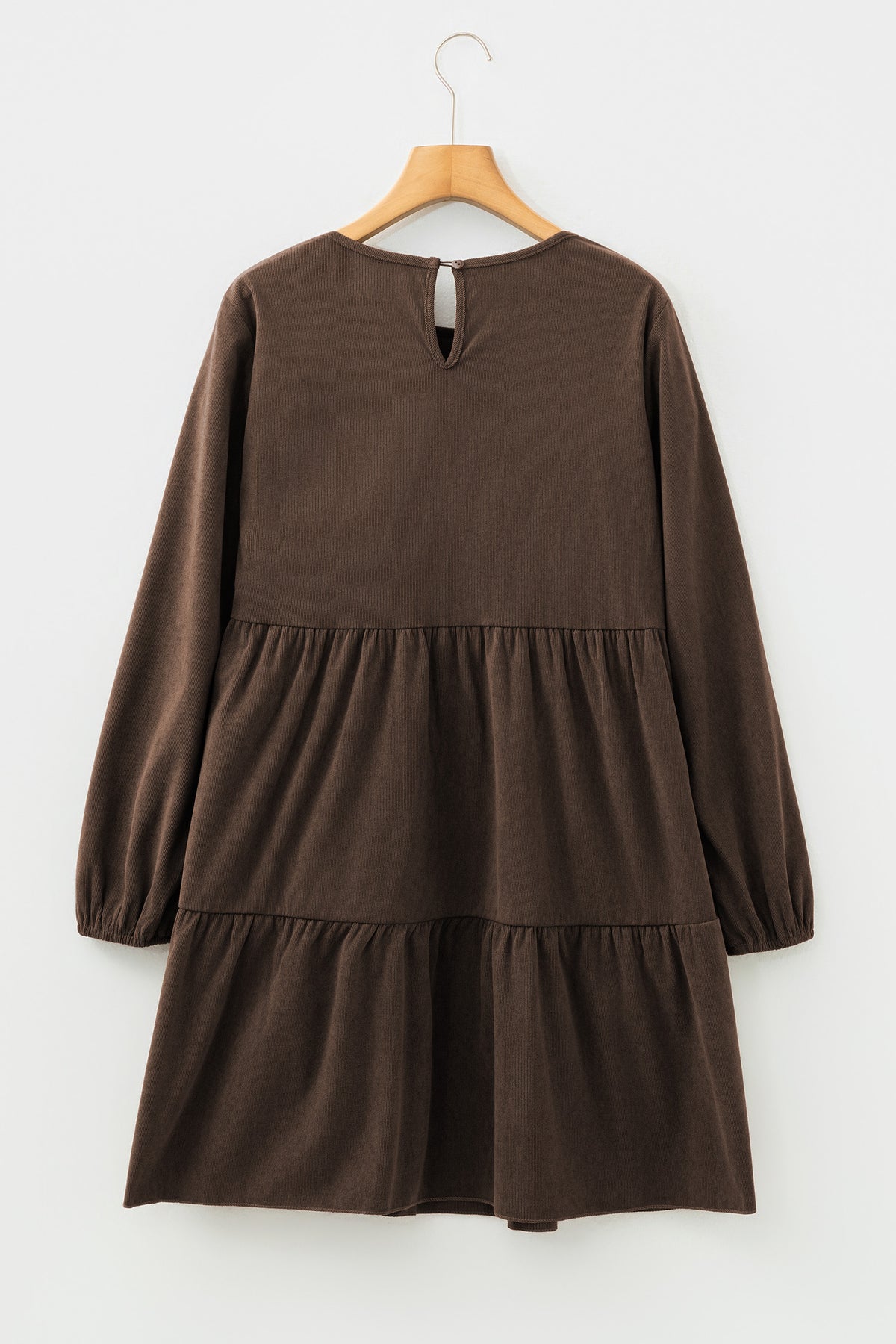Mist Green Lantern Sleeve Tiered Mini Dress