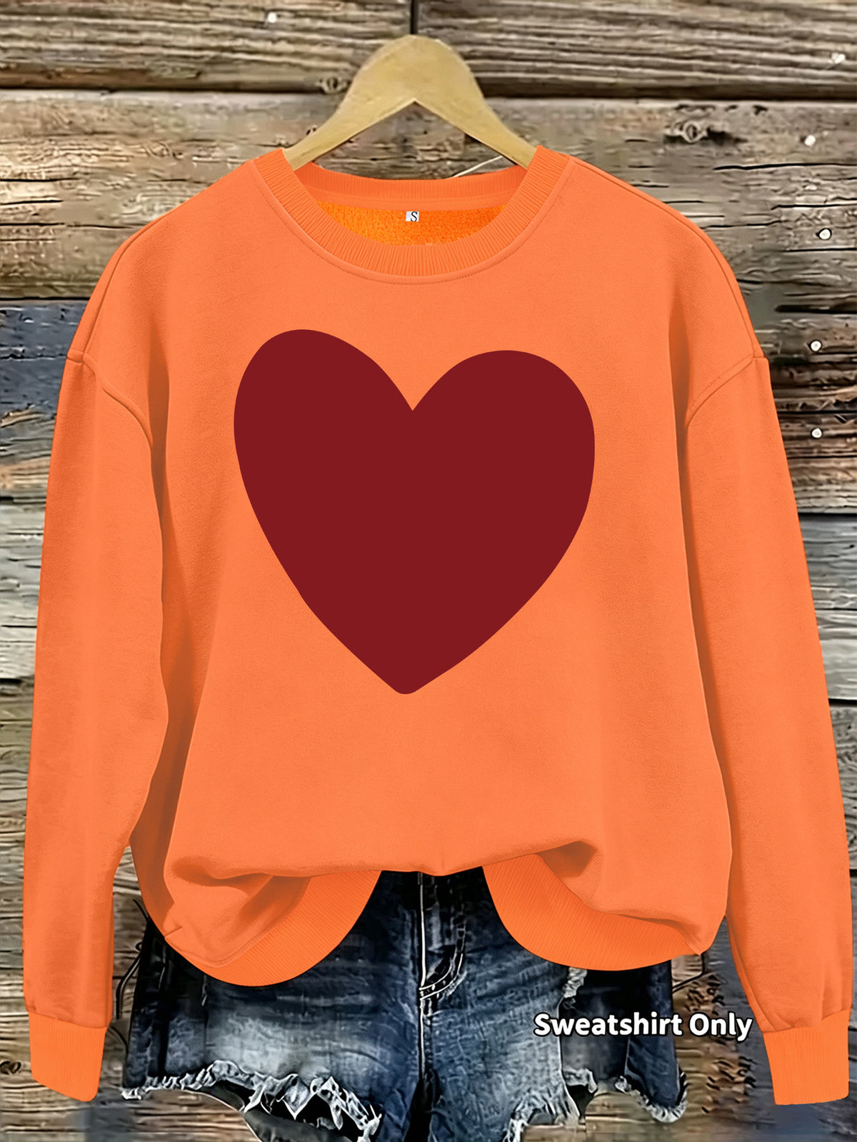 Heart printed fleece hoodie
