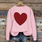 Heart printed fleece hoodie