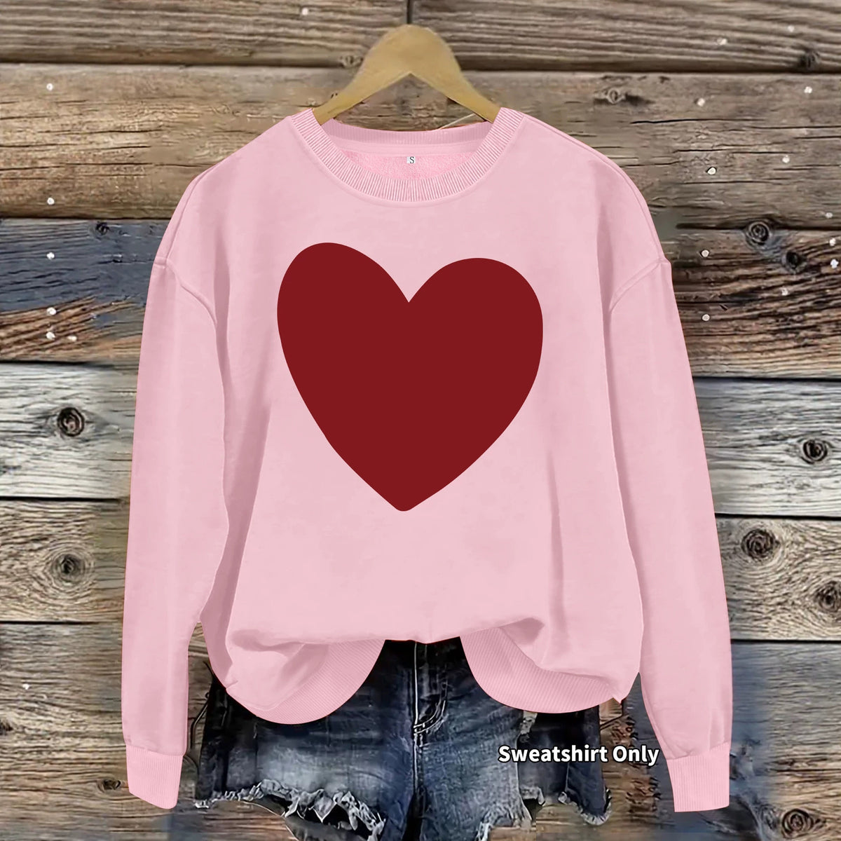 Heart printed fleece hoodie