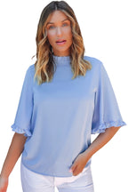 Myosotis Ruffled Bell Sleeve Loose Blouse