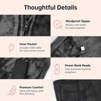 Coral Velvet Heated Blanket Shawl – USB Fast Heating, 3 Levels, 8 Heating Areas, Wearable Heating Mat for Home