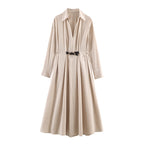 Loose fitting waist belt dress
