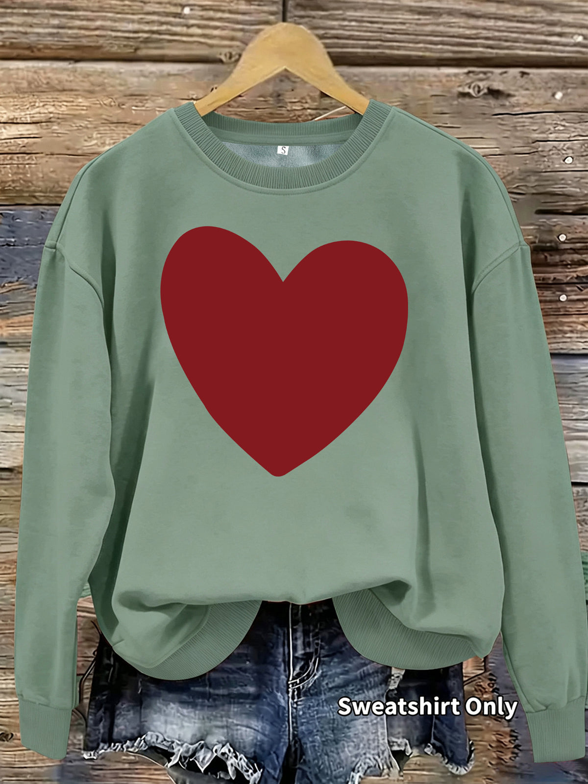 Heart printed fleece hoodie