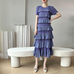 Spliced Pleated Dress For Women