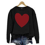 Heart printed fleece hoodie