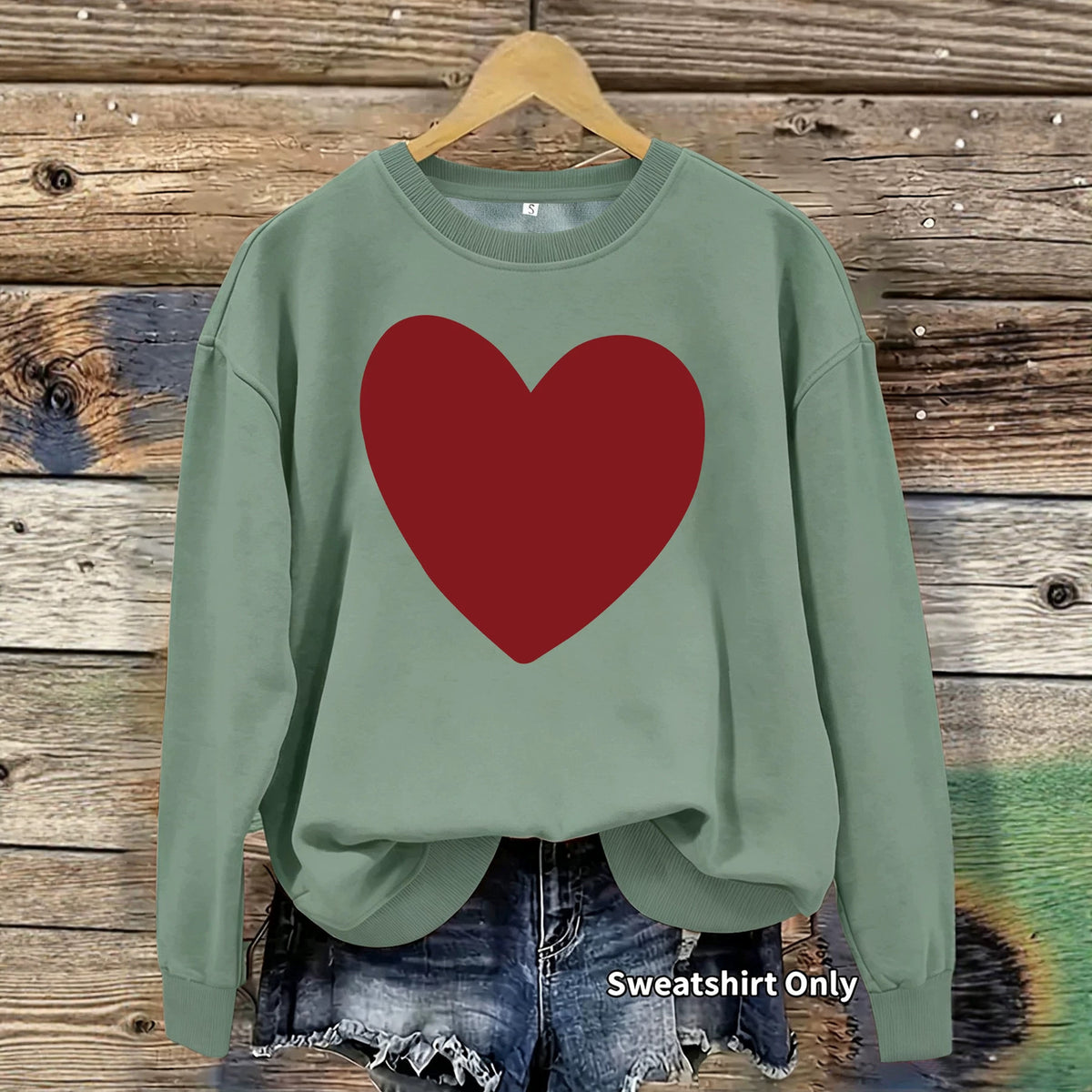 Heart printed fleece hoodie