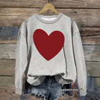 Heart printed fleece hoodie
