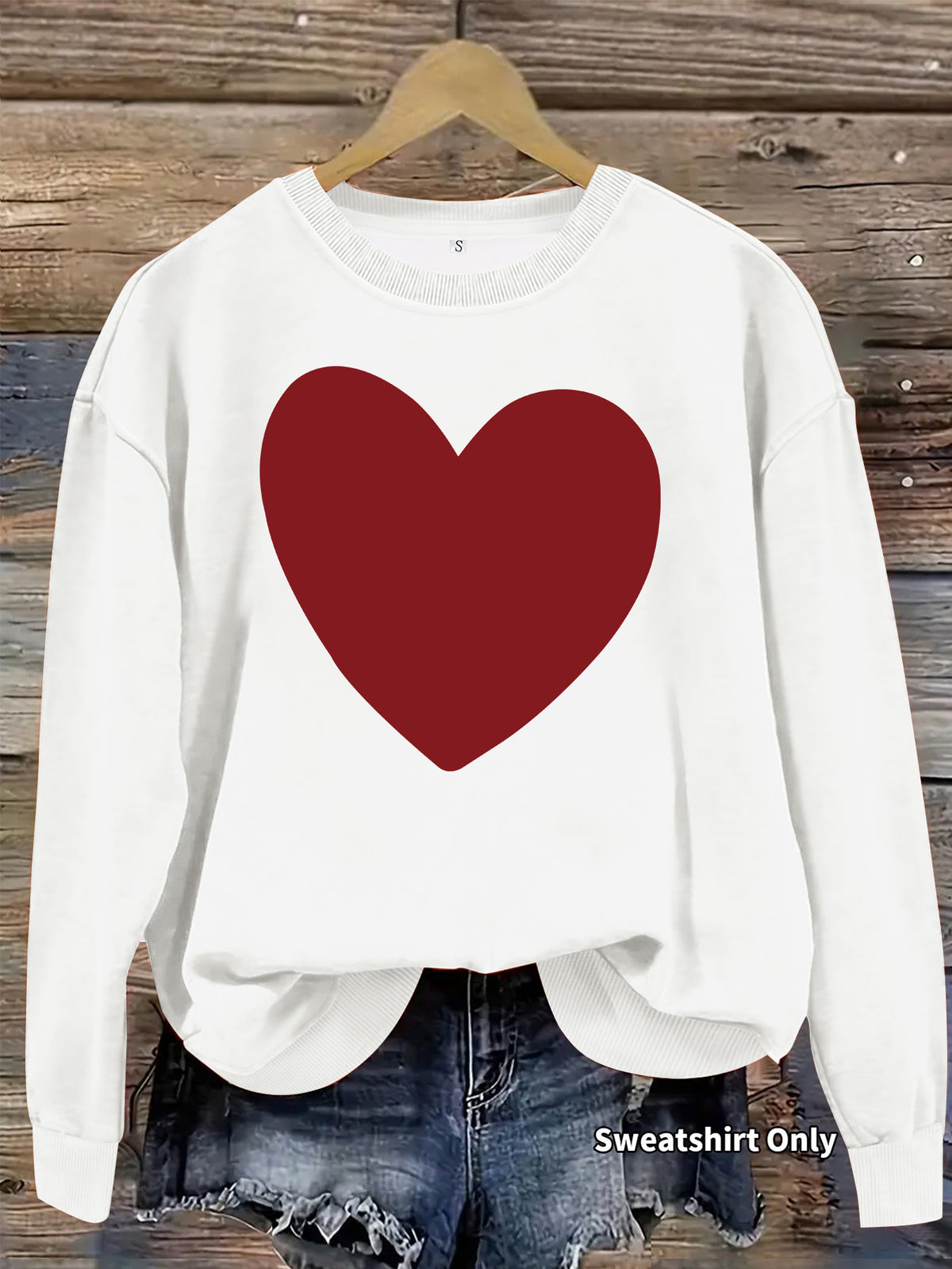 Heart printed fleece hoodie