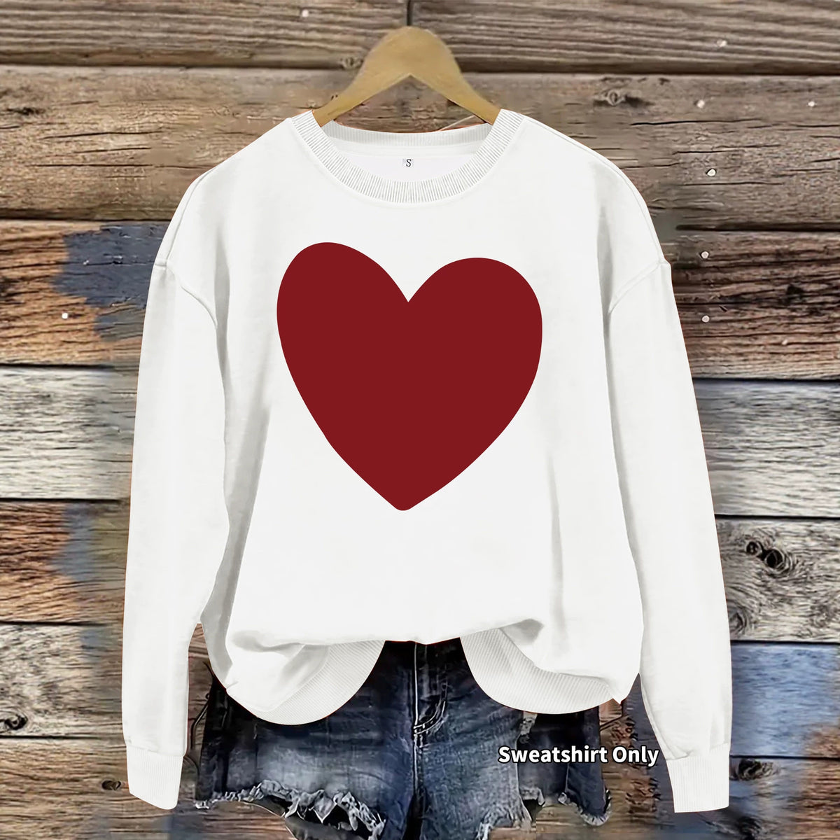 Heart printed fleece hoodie