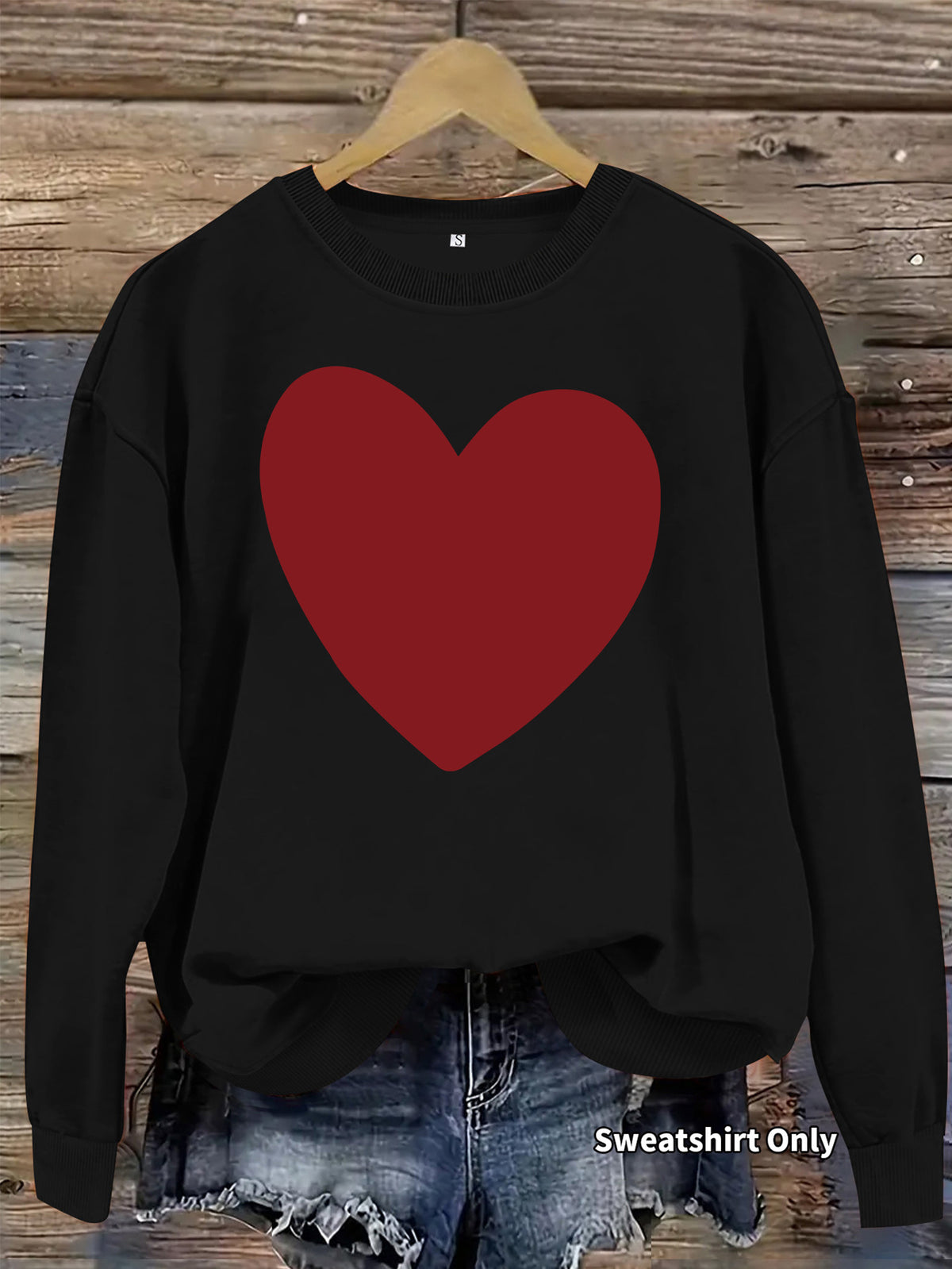 Heart printed fleece hoodie
