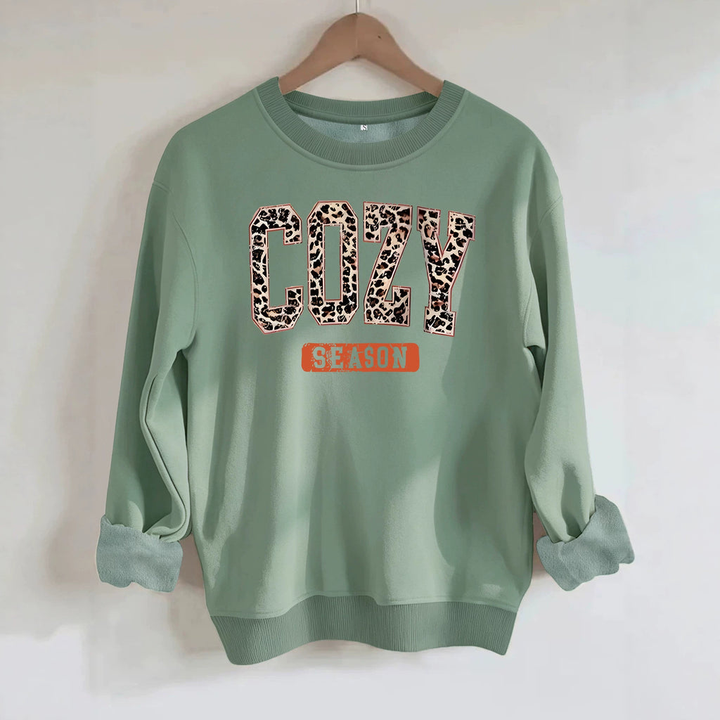 Cozy Season letter fleece hoodie