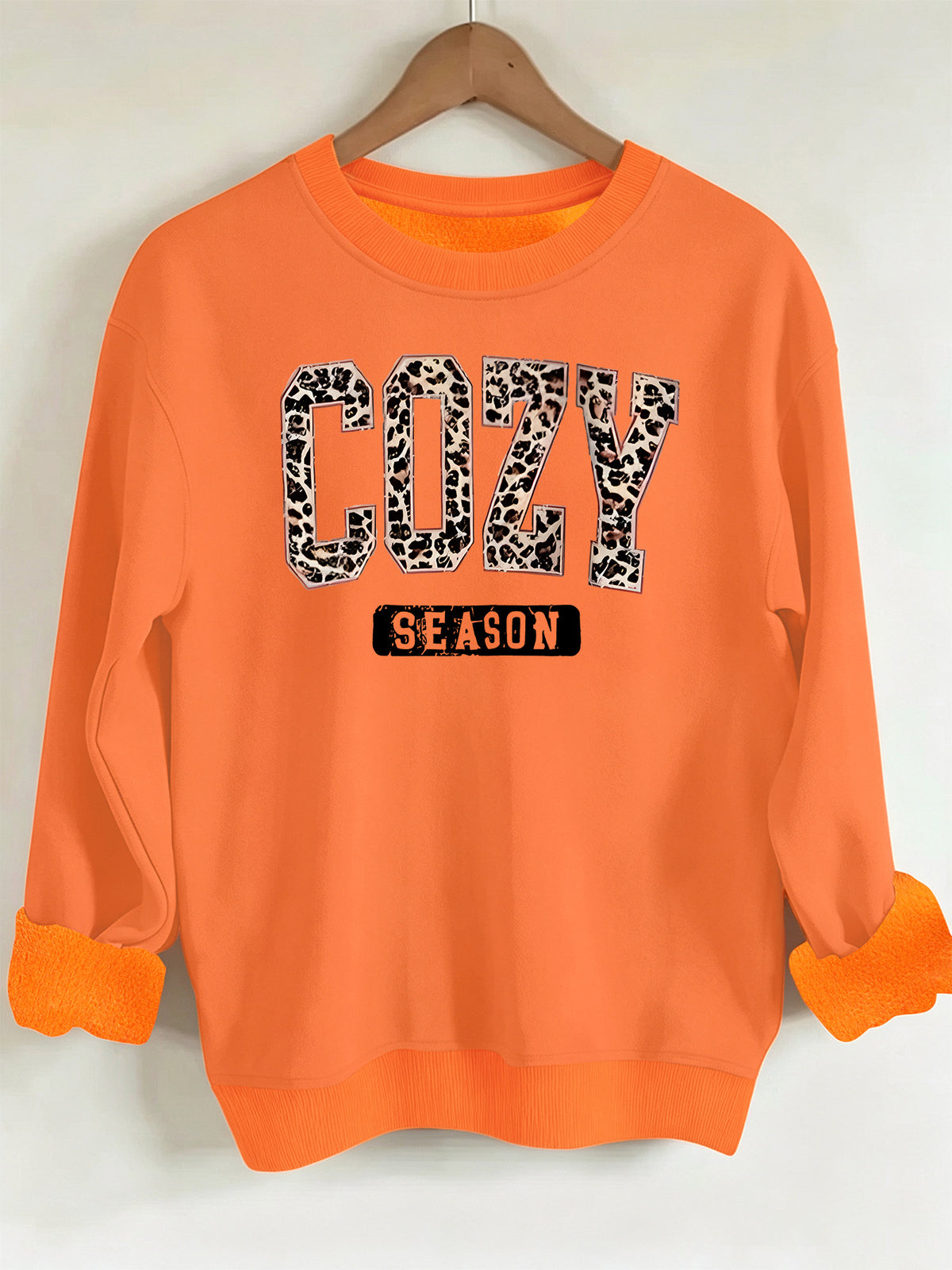 Cozy Season letter fleece hoodie