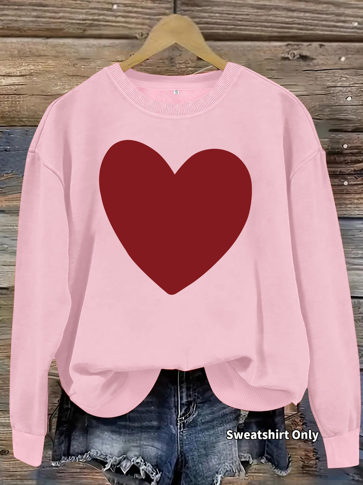 Heart printed fleece hoodie