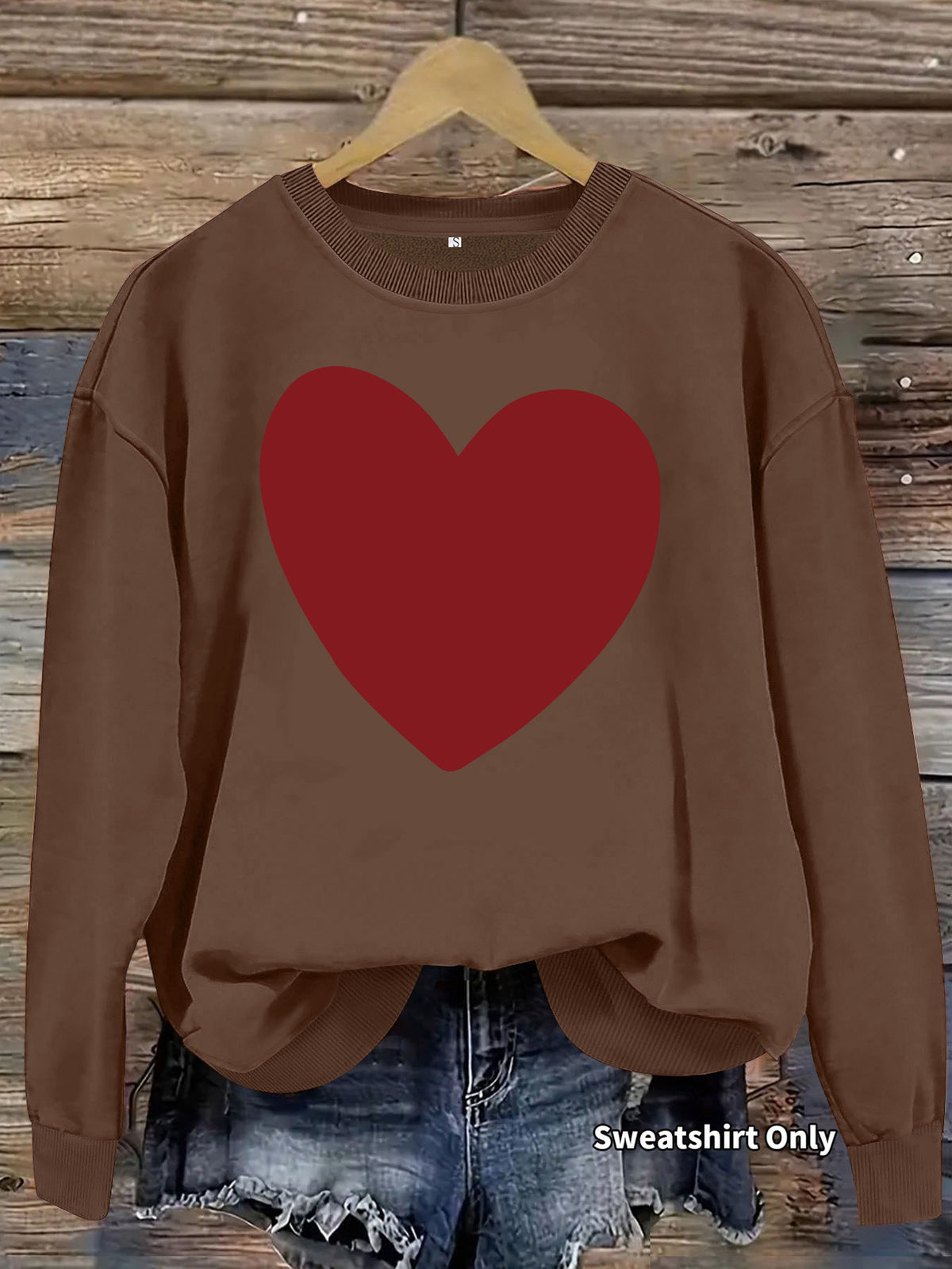 Heart printed fleece hoodie