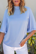 Myosotis Ruffled Bell Sleeve Loose Blouse